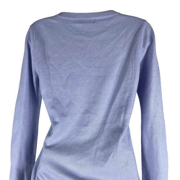 New York & Company Argyle V Neck Pullover Sweater Purple Size XS - Picture 6 of 8